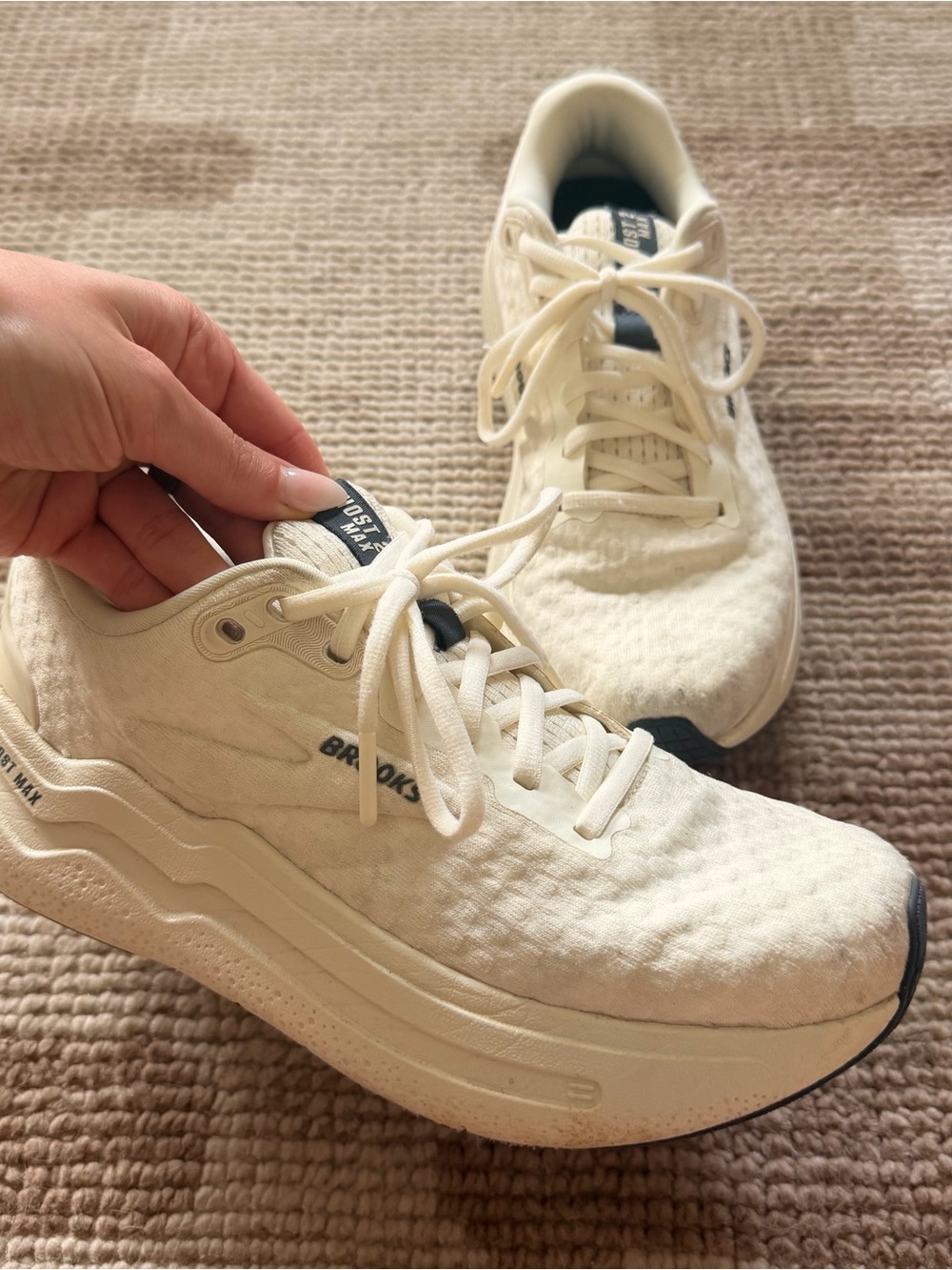 Brooks Women’s Ghost Max 2 Running Shoes in Antique White